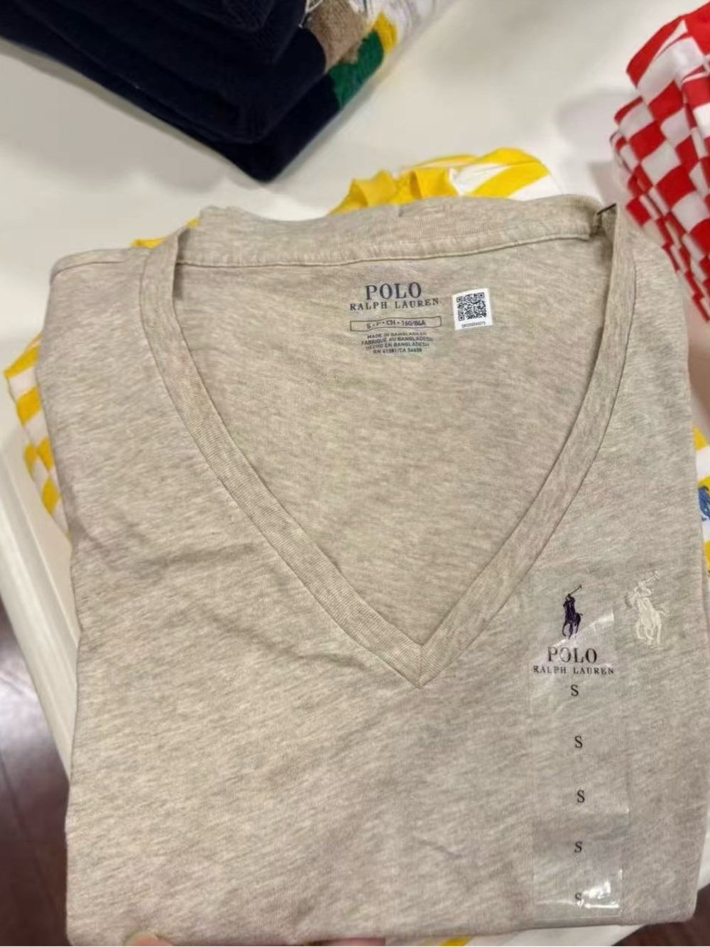 NWT Polo Ralph Lauren Women’s Dune Tan V-Neck Short Sleeve Tee Size S/P